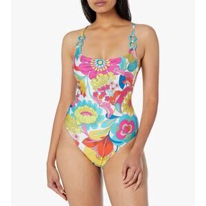 NWT Trina Turk FONTAINE TWIST BACK CONVERTIBLE ONE PIECE SWIMSUIT Size 10 NEW!
